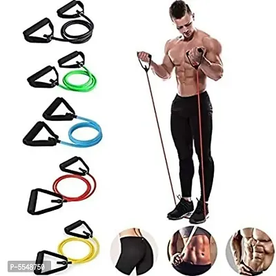 Toning Tube Resistance Band Multi Exercise for Workout Unisex (Multicolor)-thumb0