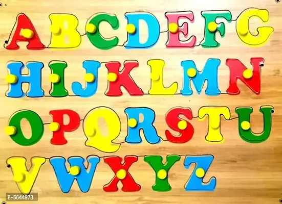 English Alphabet Puzzle Letter Educational Learning Wooden Toy for Kids Above 3 Years. Colorful Educational Toy. a to z Alphabet for Kids.