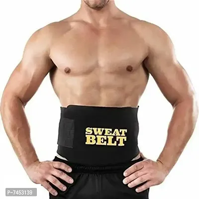 weat Slim Belt - Slim Belt for Men and Women, Tummy Trimmer, Body Shaper, Sauna Waist Trainer - Free Size (Black Color) 1 Pcs
