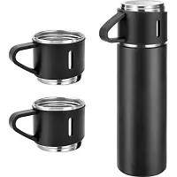 Vacuum Flask Set with 2 Cups, Insulated Double Wall Stainless Steel 500ml Tea Coffee Thermal Flask with 3 Cups, Hot and Cold Bottle, Corporate Gifts for Employees Christmas Gift, Random Color-thumb4