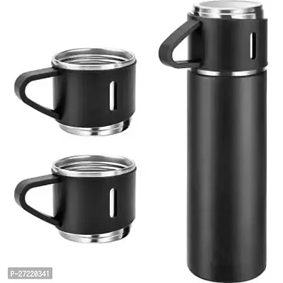 Vacuum Flask Set with 2 Cups, Insulated Double Wall Stainless Steel 500ml Tea Coffee Thermal Flask with 3 Cups, Hot and Cold Bottle, Corporate Gifts for Employees Christmas Gift, Random Color-thumb5