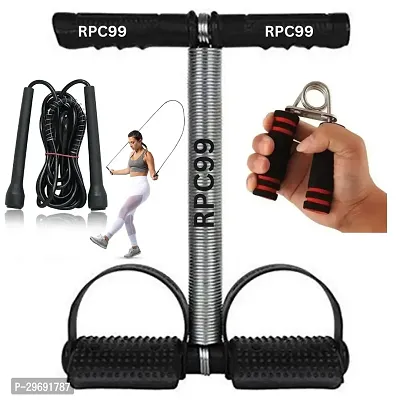 Single Sprint Tummy Trimmer with Skipping Rope and V Shape Grip Men and Women