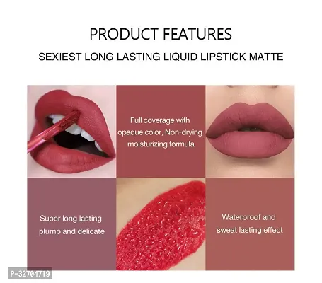 Long-Lasting Wear Non-Stick Cup Waterproof Matte Liquid Lipstick Set Of 6-thumb2