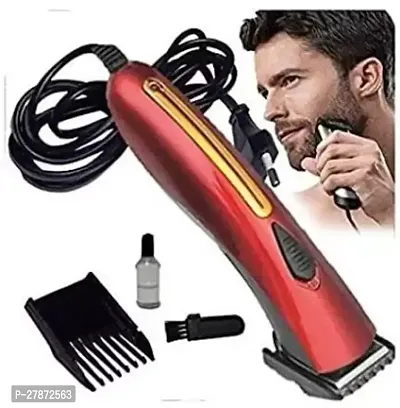 Long Wire Electric Shaver Trimmer Clipper Trimmer 90 min Runtime 2 Length Settings  (Red)-thumb0