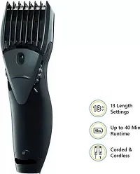 HTC AT-538 Rechargeable Hair Beard Trimmer for Men Trendy Styler HTC Trimmer Stainless Steel Sharp-thumb1