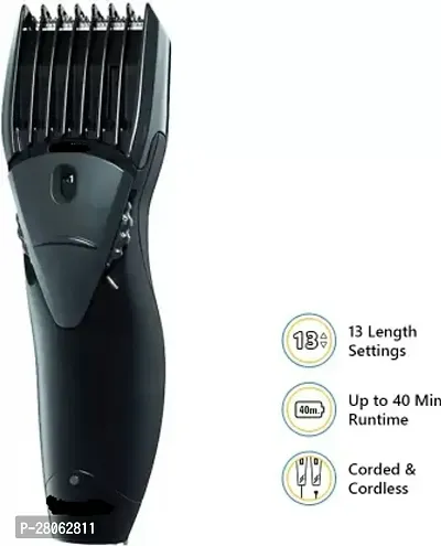 HTC AT-538 Rechargeable Hair Beard Trimmer for Men Trendy Styler HTC Trimmer Stainless Steel Sharp-thumb2