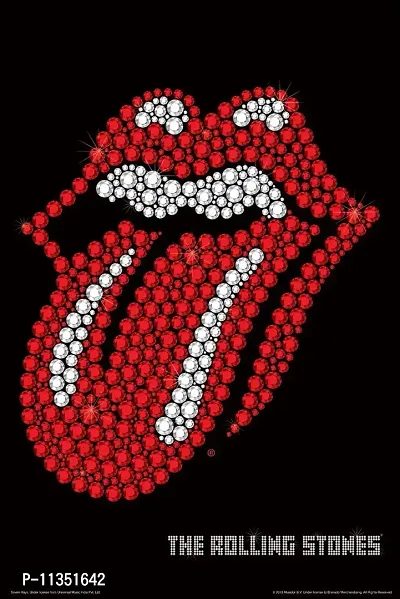 Artangle Paper Bravado Rolling Stones Tongue Glitter Poster (Small, 12 x18 Inch)