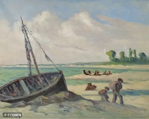 Artangle Maximilien Luce - The Outskirts of treport, the Barque on the Sand, 1929 Print-thumb0