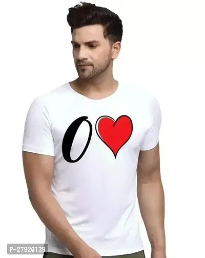 Elegant White Cotton Printed Round Neck Tees For Men-thumb0