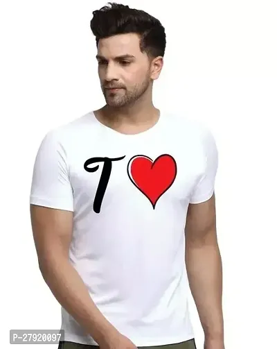 Elegant White Cotton Printed Round Neck Tees For Men