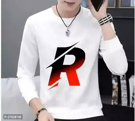 Elegant White Cotton Printed Round Neck Tees For Men-thumb0