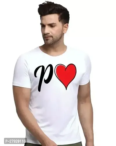 Elegant White Cotton Printed Round Neck Tees For Men-thumb0