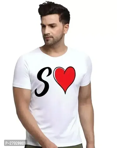 Elegant White Cotton Printed Round Neck Tees For Men-thumb0