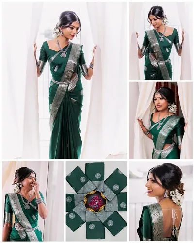 Classic Linen Saree with Blouse Piece for Women