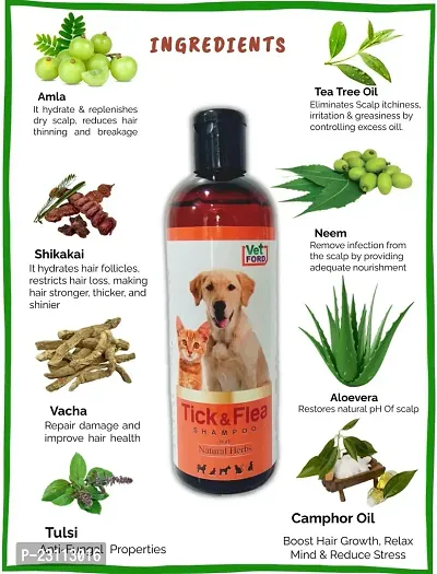 Anti-Tick and Flea Allergy Relief, Anti-itching Lemongrass Dog Shampoo for dogs and cat 200 ml-thumb0