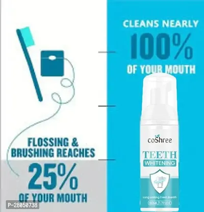 COSHREE Teeth Whitening Foam Toothpaste Makes You Reveal Perfect  White Teeth, Natural Whitening Foam Toothpaste Mousse with Fluoride Deeply Clean Gums Remove Stains-60ml