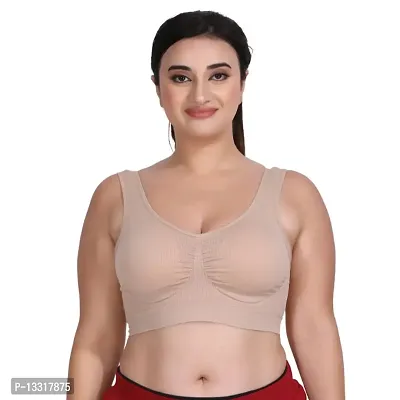 Women Cotton Non Padded Non-Wired Air Sports Bra Pack of 01