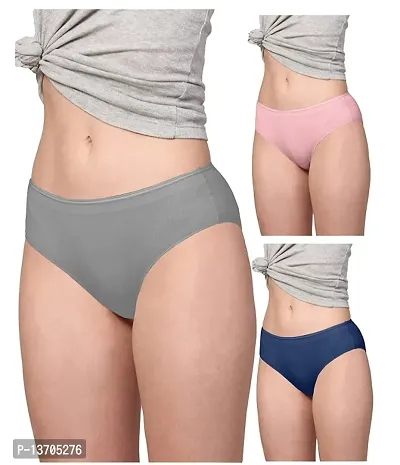 Women Ice Silk Panties Pack Of 3