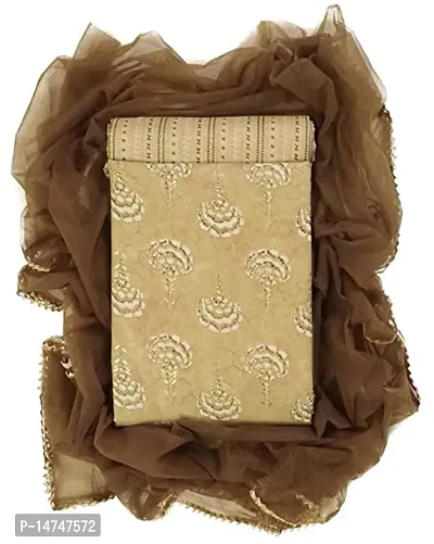 Elegant Mustard Cotton  Dress Material with Dupatta For Women