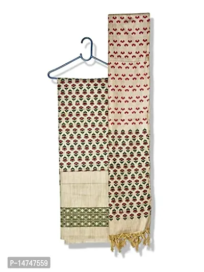 Elegant Multicoloured Cotton  Dress Material with Dupatta For Women-thumb0