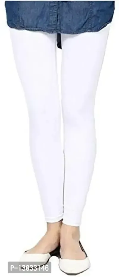 Swastik Stuffs Ankle Length Leggings Combo for Womens Free Size (SSALWS2_White,Skin) (Pack of 2)-thumb2