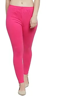 Swastik Stuffs Women's Slim Fit Cotton Blend Leggings (SSAL--PNavySkb3_Beige, Pink, Navy Blue, Sky Blue_XL)-thumb1