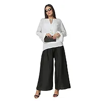 Swastik Stuffs Rayon Palazzo Pant for Women/Girls Black, Sky Blue (Free Size_Pack of 2)-thumb3