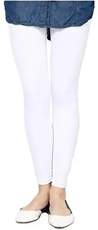 Swastik Stuffs Ankle Length Leggings Combo for Womens Free Size (SSALWP2_White,Pink) (Pack of 2)-thumb1