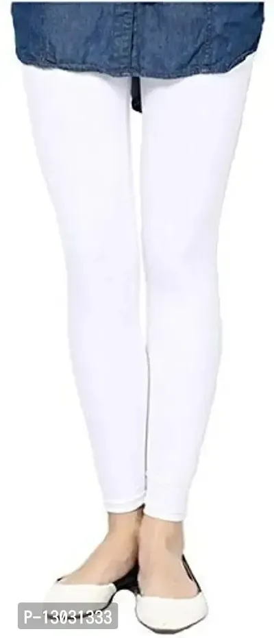 Swastik Stuffs Ankle Length Leggings Combo for Womens Free Size (SSALWP2_White,Pink) (Pack of 2)-thumb2