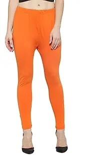 Swastik Stuffs Women's Slim Fit Cotton Blend Leggings (SSAL--SkbOG3_Sky Blue, Orange, Green_XL)-thumb1