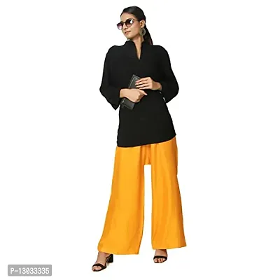 Swastik Stuffs Rayon Palazzo Pant for Women/Girls Mustard Yellow, White (Free Size_Pack of 2)-thumb4