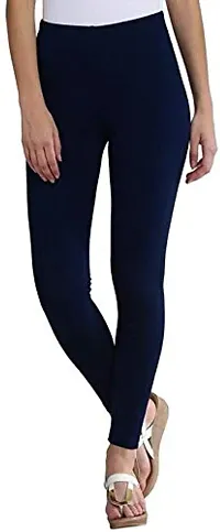 Swastik Stuffs Ankle Length Leggings Combo for Womens Free Size (SSALWNavy2_White,NavyBlue) (Pack of 2)-thumb2