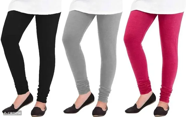 Swastik Stuffs Legging (Black Grey Pink Solid)-thumb0