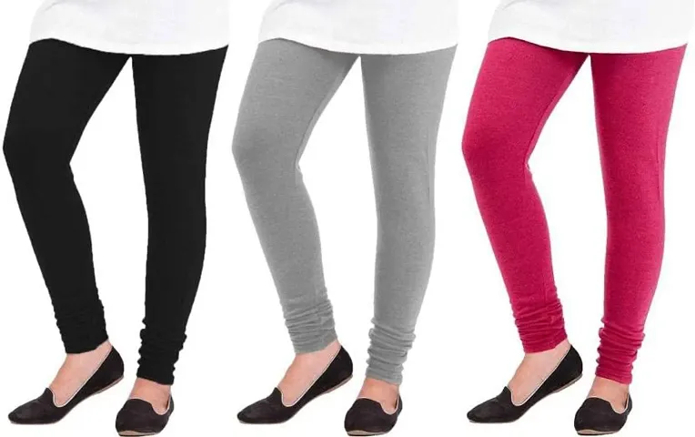 Swastik Stuffs Woolen Leggings Combo Offer for Women |Churidar Woolen Leggings| Winter Wear Warm Leggings Combo Pack (Free Size, Pack of 3)