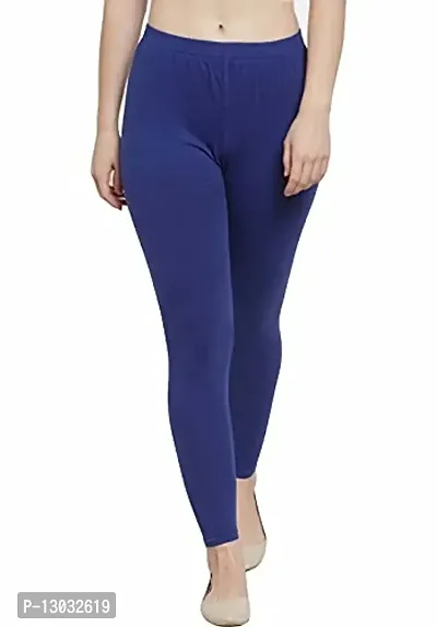 Swastik Stuffs Women's Slim Fit Cotton Blend Leggings (SSAL--BBluS3_Black, Blue, Beige_XL)-thumb2