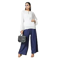 Swastik Stuffs Rayon Palazzo Pant for Women/Girls Navy Blue, Sky Blue (Free Size_Pack of 2)-thumb3