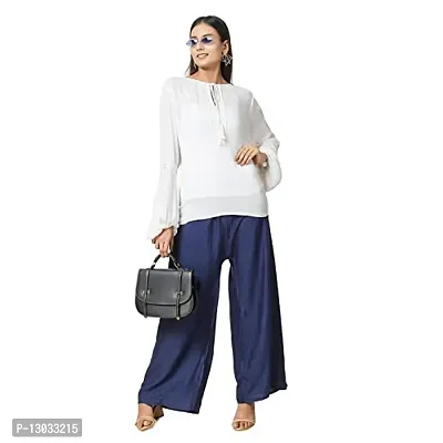 Swastik Stuffs Rayon Palazzo Pant for Women/Girls Navy Blue, Sky Blue (Free Size_Pack of 2)-thumb4