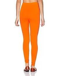 Swastik Stuffs Women's Regular Fit Cotton Leggings (SSCLOYP3_Grey, Orange, Yellow, Pink_Free Size)-thumb1