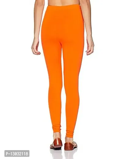 Swastik Stuffs Women's Regular Fit Cotton Leggings (SSCLOYP3_Grey, Orange, Yellow, Pink_Free Size)-thumb2