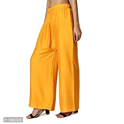 Swastik Stuffs Rayon Palazzo Pant for Women/Girls Mustard Yellow, White (Free Size_Pack of 2)-thumb2