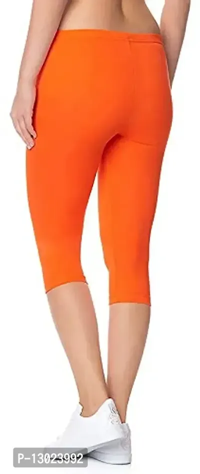 Swastik Stuffs Printed Capri for Women Orange, Beige (Free Size, Pack of 2)-thumb2