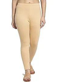 Swastik Stuffs Women's Slim Fit Cotton Blend Leggings (SSAL--PNavyS3_Beige, Pink, Navy Blue_XL)-thumb1