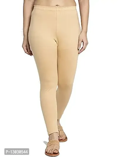 Swastik Stuffs Women's Slim Fit Cotton Blend Leggings (SSAL--PNavyS3_Beige, Pink, Navy Blue_XL)-thumb2