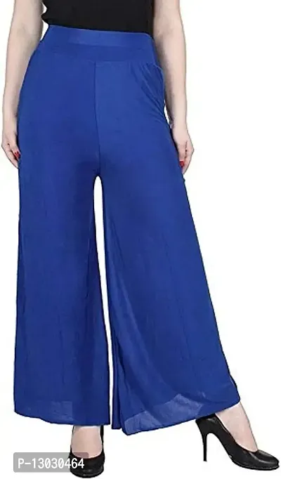 Swastik Stuffs Women's Stretch Fit Palazzo Pants (Pack of 3) (SSMP-PBluY3_Pink, Blue & Yellow_Free Size)-thumb2