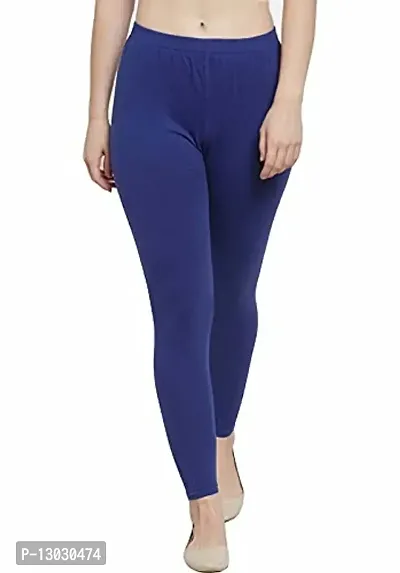 Swastik Stuffs Women's Slim Fit Cotton Blend Leggings (SSAL--BBluM3_Black, Blue, Maroon_XL)-thumb2