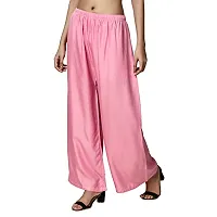 Swastik Stuffs Rayon Palazzo Pant for Women/Girls Baby Pink, White (Free Size_Pack of 2)-thumb1