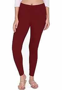 Swastik Stuffs Women's Slim Fit Cotton Blend Leggings (SSAL--BRM3_Black, Red, Maroon_XL)-thumb1