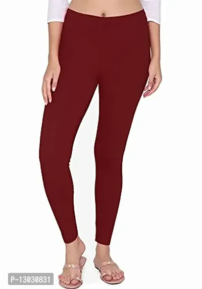 Swastik Stuffs Women's Slim Fit Cotton Blend Leggings (SSAL--BRM3_Black, Red, Maroon_XL)-thumb2