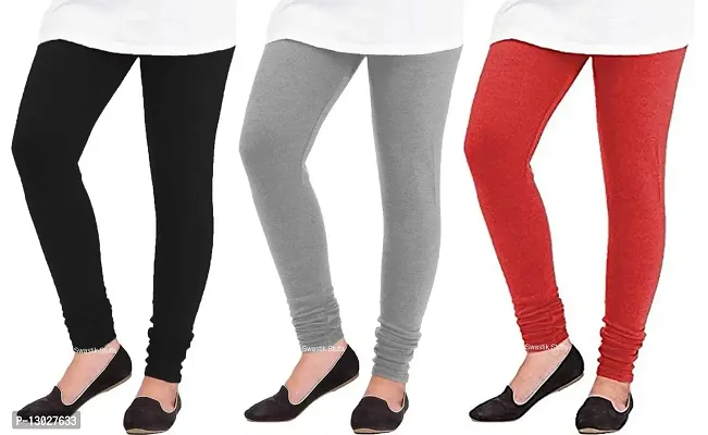 Swastik Stuffs Woolen Leggings Combo Offer for Women |Churidar Woolen Leggings| Winter Wear Warm Leggings Combo Pack (Free Size, Pack of 3)