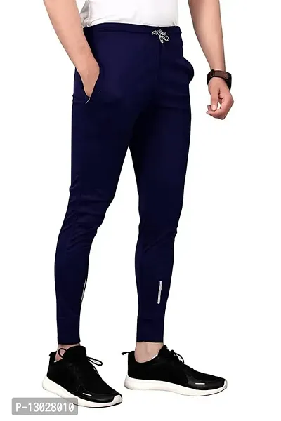 Swastik Stuffs Slim Fit,Stretchable,Regular Fit, Sports Wear, Joggers, Jeggings Track Pants for Men's (Grey & Navy Blue, Pack of 2, Size:L)-thumb3